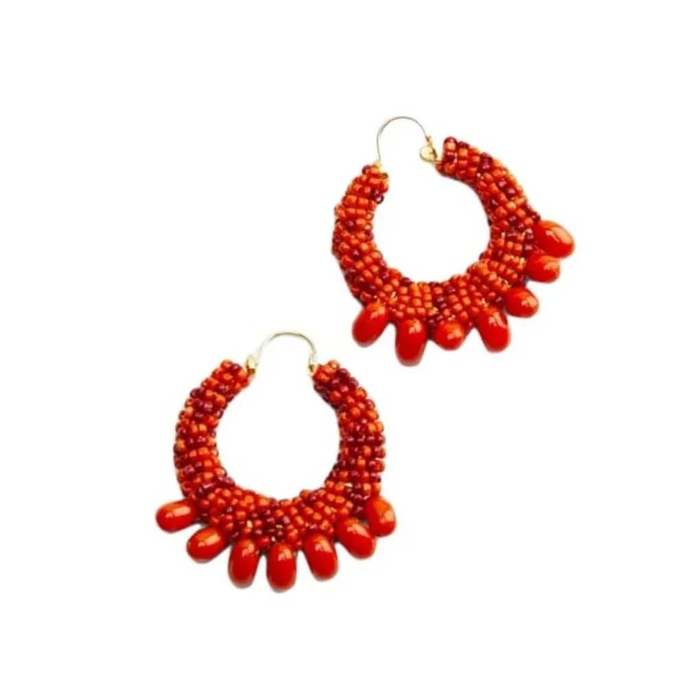 NEW ZARA BEADED EARRINGS MULTICOLORED | 1070/201